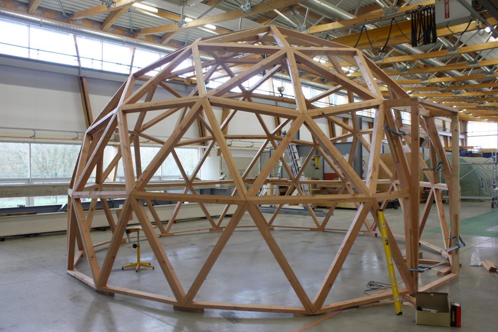 Geodesic dome greenhouse production esb students